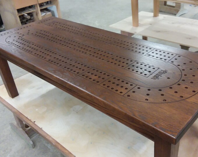 Wood Cribbage Table Cribbage Coffee Table Custom Cribbage Table Cribbage Board Wood Table