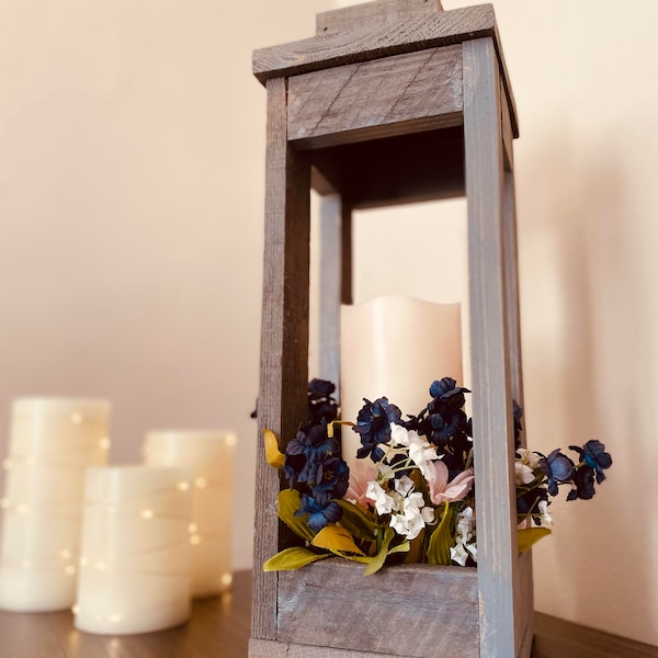 Wedding Lantern Centerpiece - Wood Lantern - Wedding Centerpiece - Lantern Centerpiece