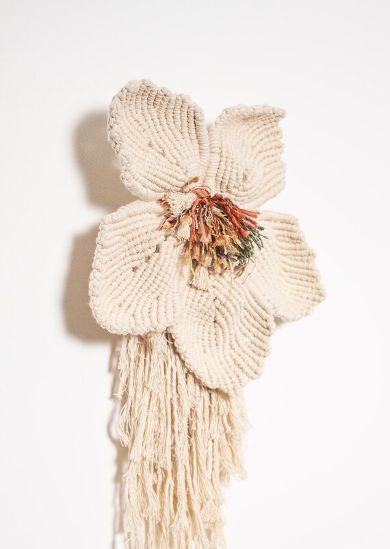 Flower Wall Decor Flower Wall Art. Macrame Flower 3d Etsy