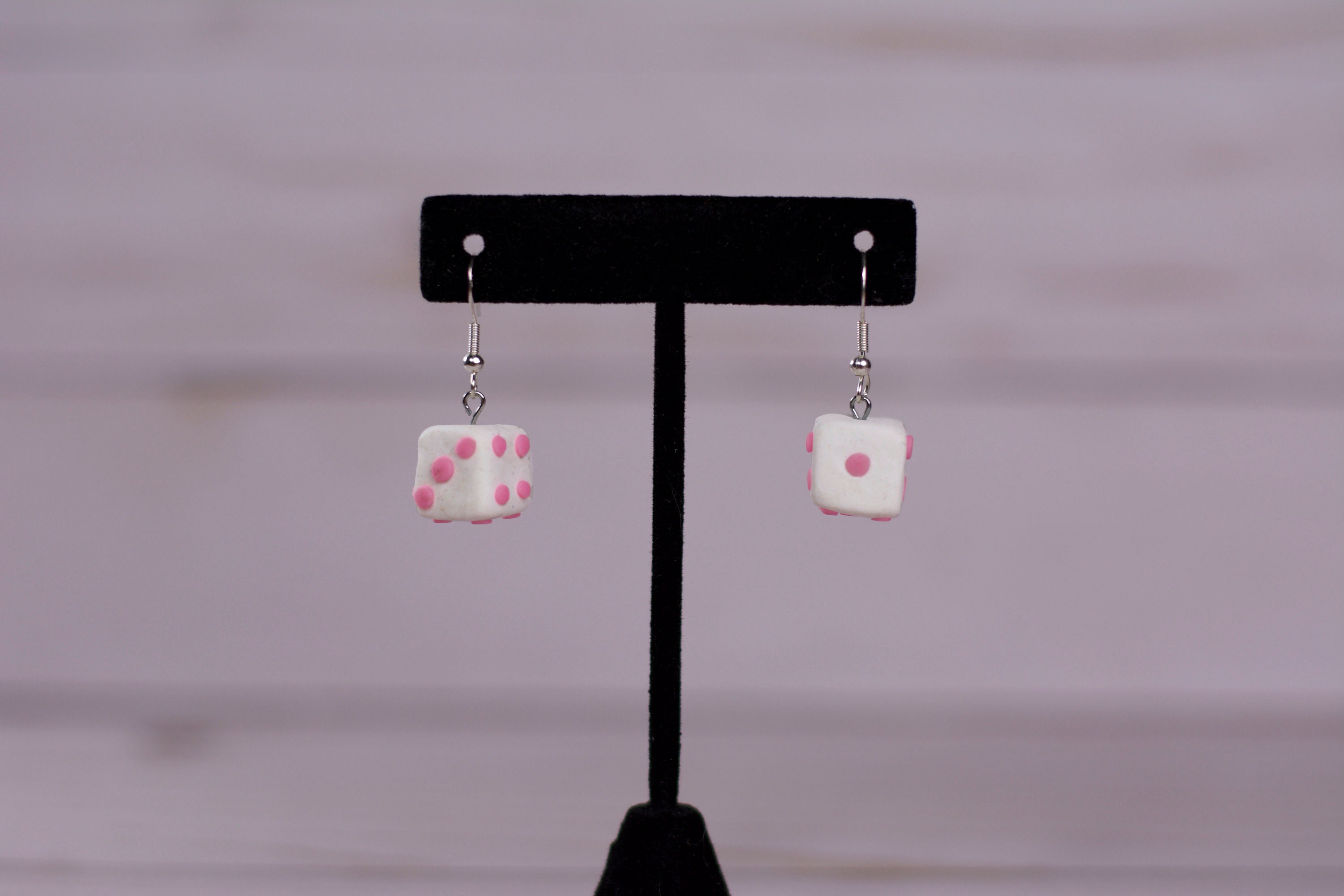 Pink Dice Earrings Etsy