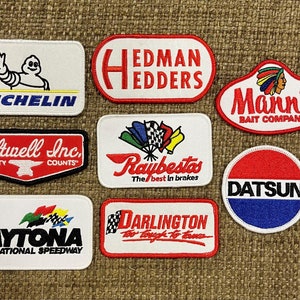 Vintage Auto Racing Patches for DIY Hats: Iron-On, Sew-On, Glue-On Options - Fast Free Shipping