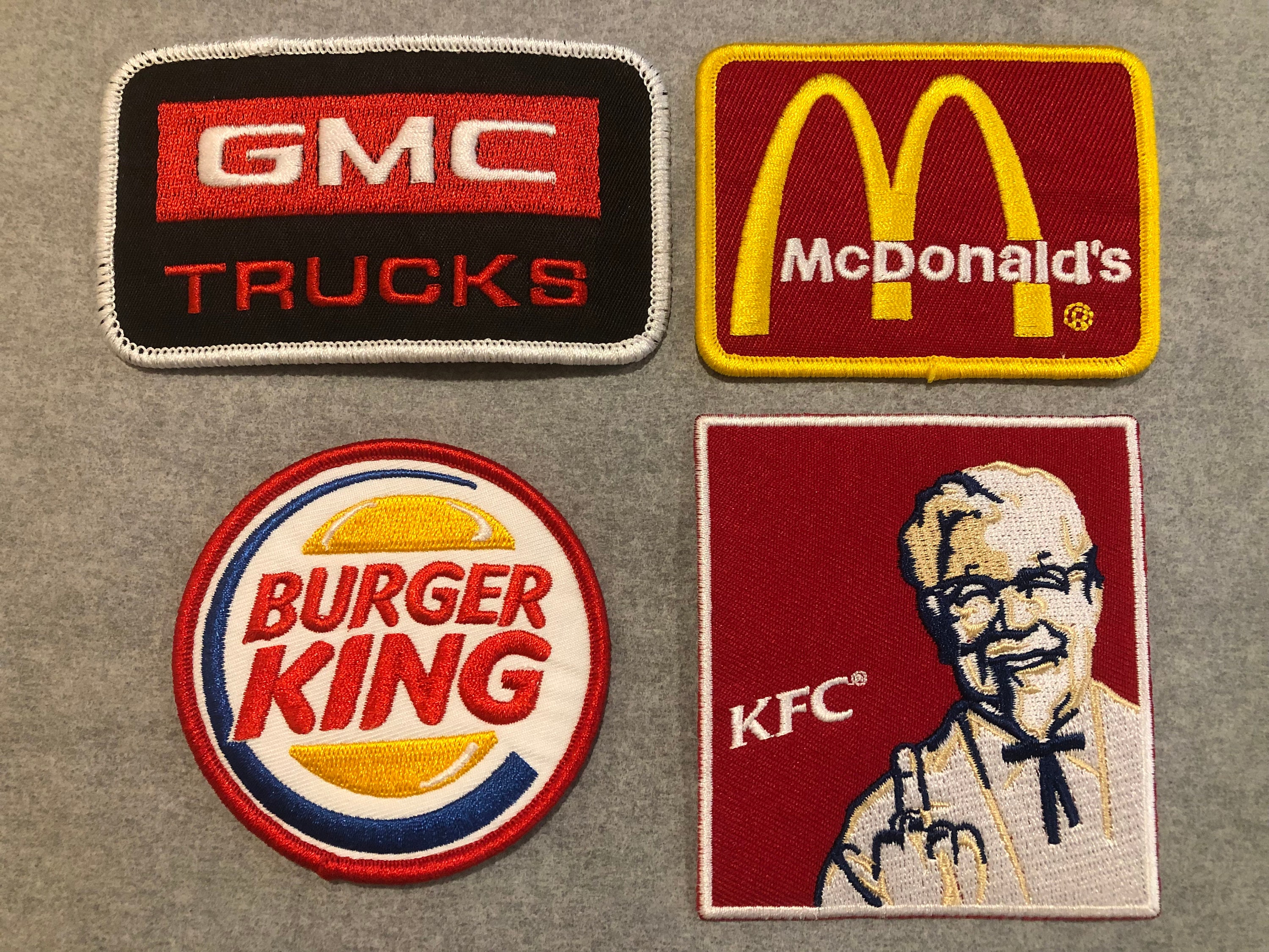Embroidered Hat Patches Fast Food GMC DIY Bucket Hat Trucker Hat