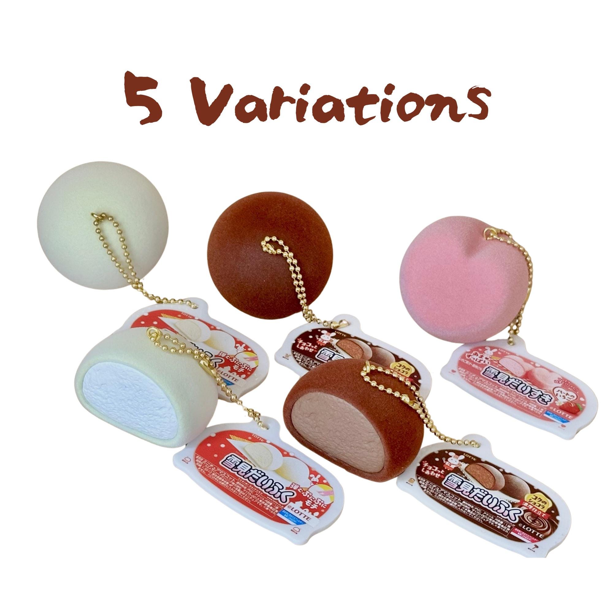 Yukimi Daifuku Mascot Keychain: Japanese Capsule Toy, Flocky Mochi