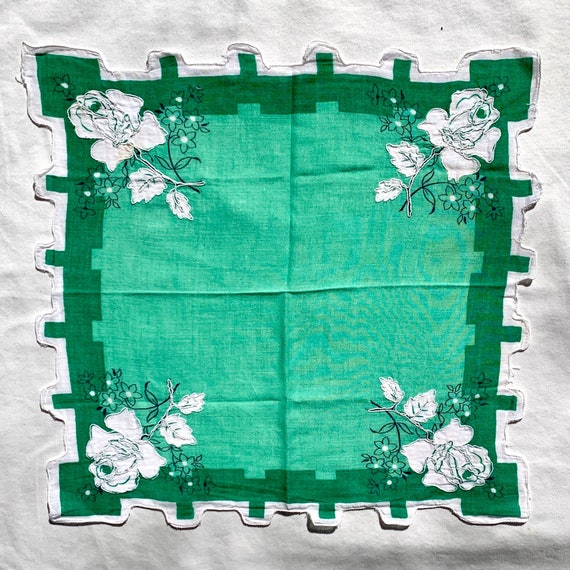 Vintage 60s Floral Scarf Handkerchief 1960s MCM S… - image 2