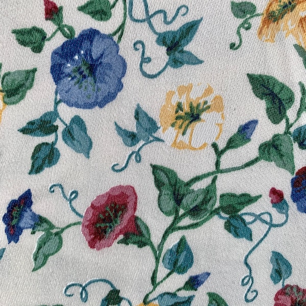 MORNING GLORY FABRIC By the Yard 100% Cotton Floral Flower Home Decor Upholstery Drapery Sewing