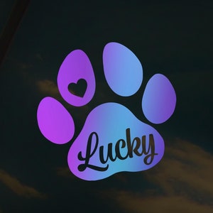 Sticker patte de chat chien personnalisé, décalcomanie en vinyle découpé