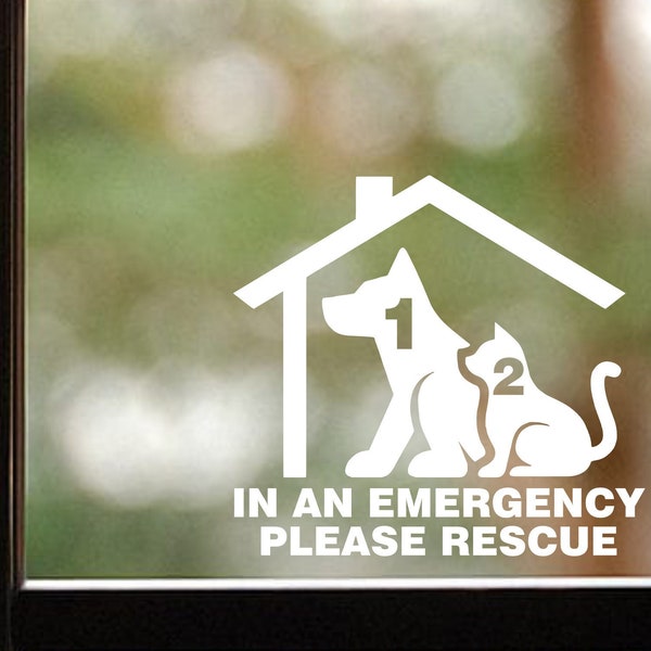 In Case of Emergency Please Rescue My Dog and Cat Sticker, Die-Cut Vinyl Decal