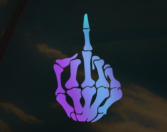 Middle Finger Skeleton Fuck You - 5 X 3.25 Inch - Decal / Sticker