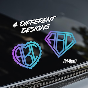 Three Letter Monogram Sticker [Die-Cut Vinyl Decal]
