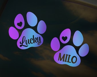 Custom Dog Cat Paw Sticker, Die-Cut Vinyl Decal