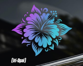 Adesivo Auto Hibiscus Flower INDIGOS UG - Sticker JDM In Vinile Rosa 101x114mm