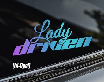 Lady Driven Car Window Sticker [Die-Cut Vinyl Decal]