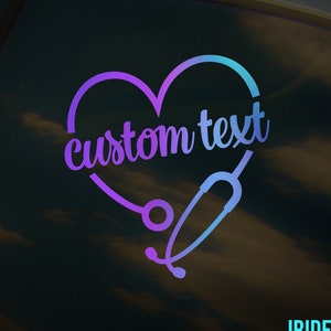 Custom Medical Nurse Heart Car Window Sticker, Die-Cut Vinyl Decal