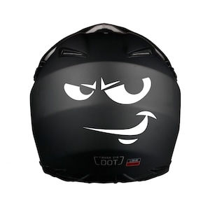 Smirk Face Helmet Sticker, Die-Cut Vinyl Decal