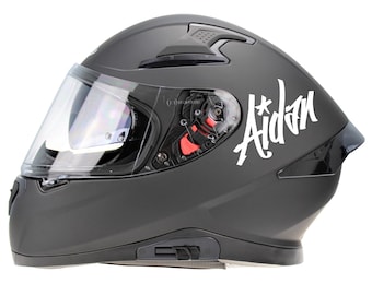 Autocollant personnalisé pour casque avec nom [autocollant en vinyle découpé]