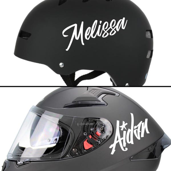 Autocollant personnalisé pour casque avec nom [autocollant en vinyle découpé]