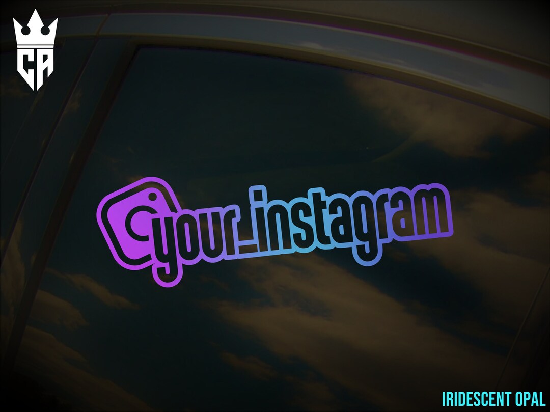 Custom Instagram Username Car Decal Window Sticker, Diecut Vinyl Decal Etsy