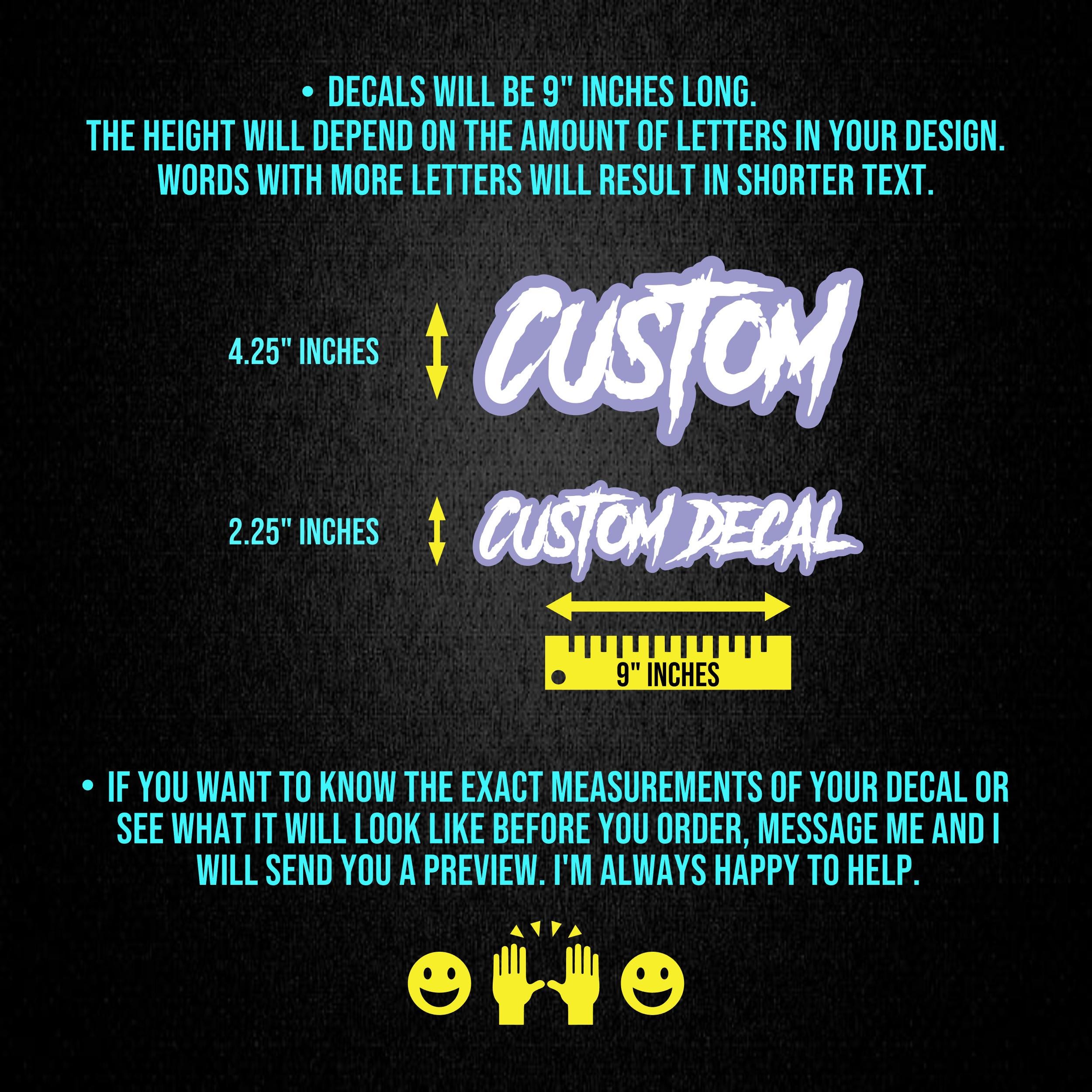 Custom Text Car Window Sticker [die-cut Vinyl Decal] - Etsy