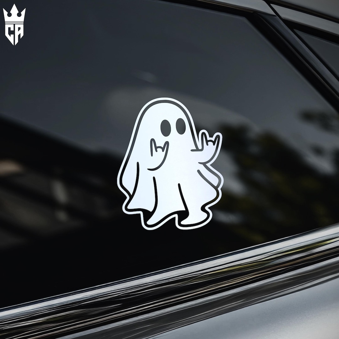 Rock on Ghost Car Window Sticker [die-cut Vinyl Decal] - Etsy
