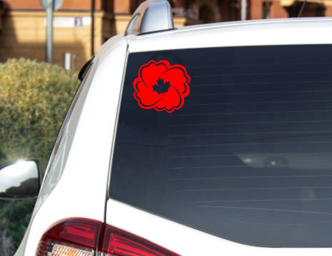 Remembrance Day Car Decal Red Poppy Car Decal November 11 Etsy