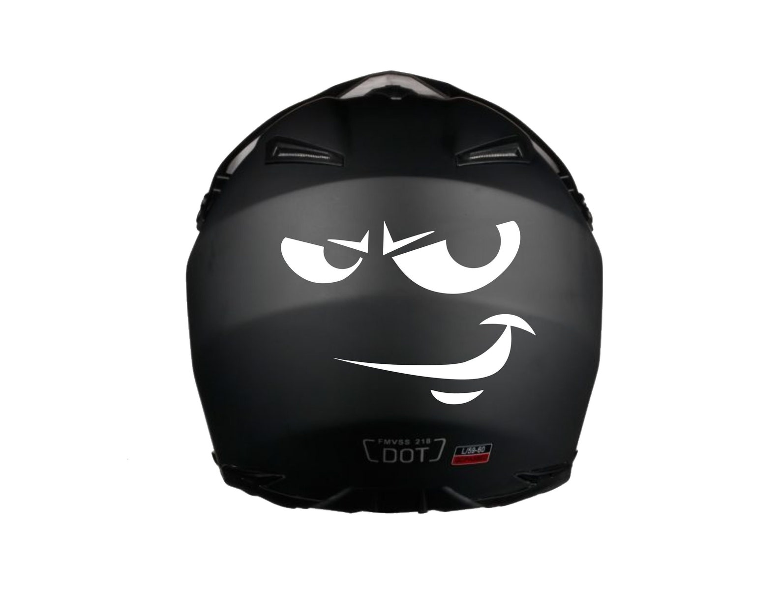 Smirk Face Helmet Sticker [die-cut Vinyl Decal] - Etsy