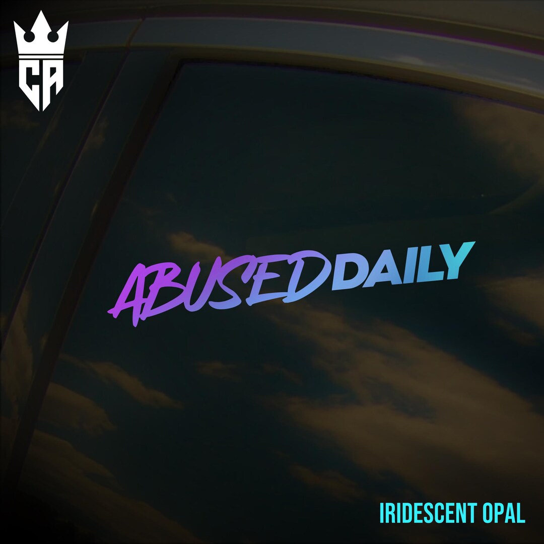 Abused Daily Car Window Sticker, Die-cut Vinyl Decal - Etsy