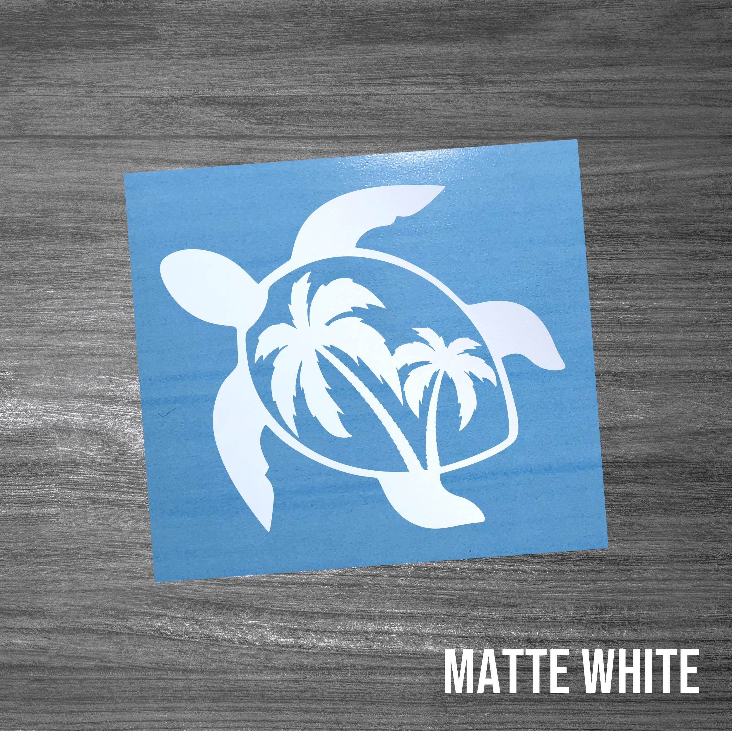 Sea Turtle With Palm Trees Car Window Sticker [die-cut Vinyl Decal] - Etsy