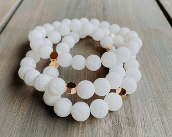 White Jade Gemstone Bracelet