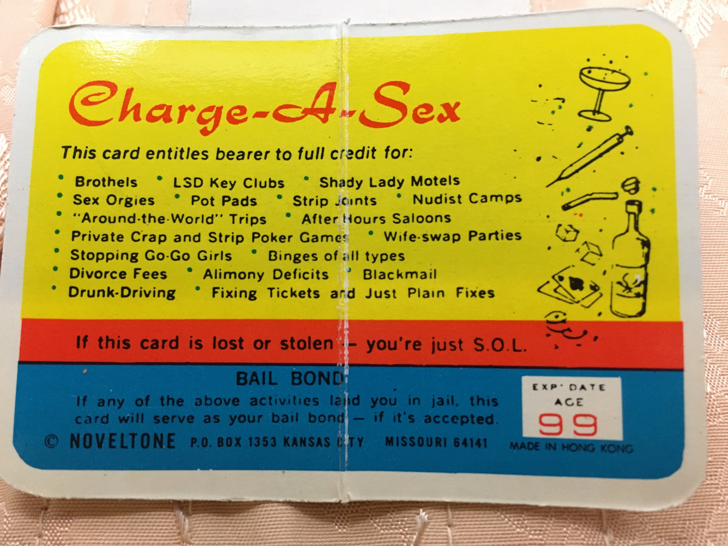 Novelty Charge-a-vice Credit Card