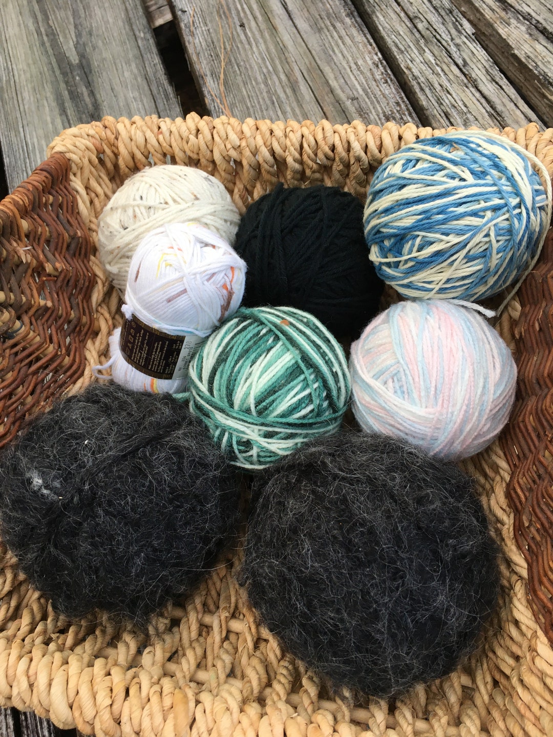 Yarn Lot of 8 Remnants Mixed Mohair and Acrylic Cotton Destash Needle