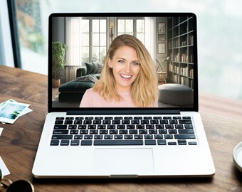 Zoom Fondo virtual / Librería / Oficina en casa / Profesional / Sala de estar / Telón de fondo