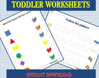 Fichas de aprendizaje para niños pequeños: alfabeto, números y formas (PDF, 48 páginas)