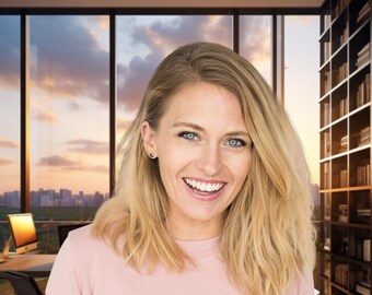 Zoom Fondo virtual / Librería / Oficina en el hogar / Profesional / Sala de estar / Telón de fondo / Espacio en el hogar