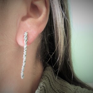 Minimalist Stud Earrings, Geometric Earrings, Geometric Jewelry, Circle Earrings, Silver Bar Earrings, Organic Jewelry, Dots Jewelry image 9