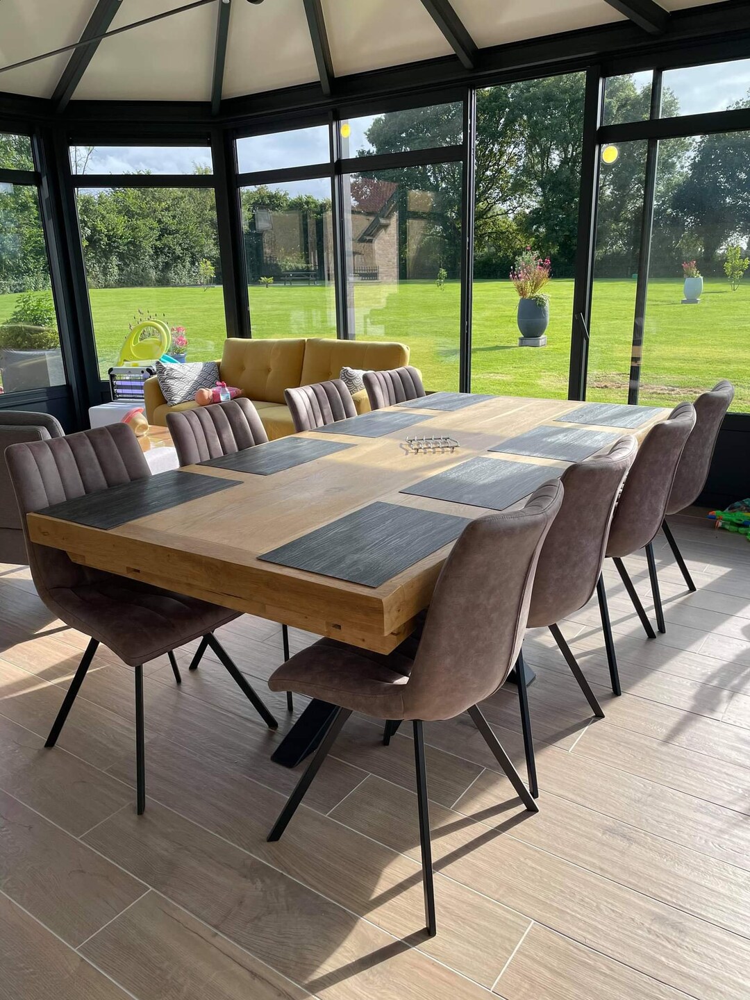 Large Extendable Solid Wood Dining Table Industrial Type Etsy