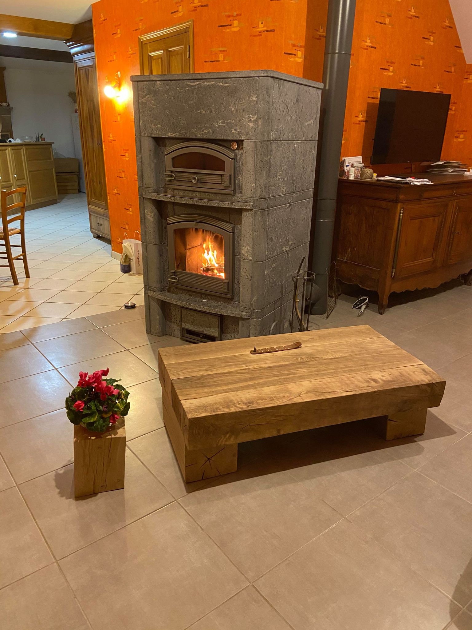 Table basse poutre Bois