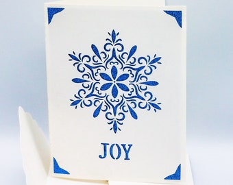 Snowflake Christmas Card SVG, Xmas Joy, Cut File for Cricut, Silhouette