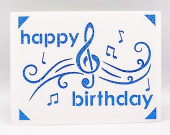 Birthday card SVG, Music Note, Musical Happy Birthday, Cut File for Cricut