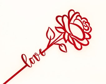 Rose with Love SVG Cut File (Digital Download)