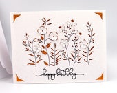 Wildflowers SVG, Happy Birthday Card, Cut file for Cricut