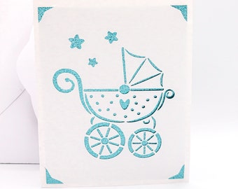 New Baby Card SVG, Baby Stroller, Cut file for Cricut