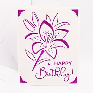 Birthday Lilies Pop Up Card SVG, Cut file for Cricut