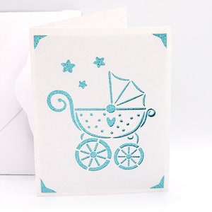 Novo cartão de bebê SVG, carrinho de bebê, arquivo de corte para Cricut