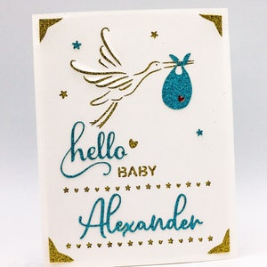 Nieuwe Baby Card SVG, Gepersonaliseerd, Baby Shower, Baby Congrats, Cut bestand voor Cricut