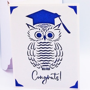 Afstudeerkaart SVG, Wijze Uil met Afstudeerpet, Gefeliciteerd, Cut-bestand voor Cricut