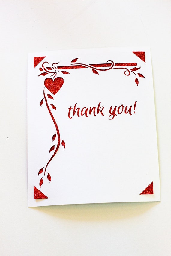 Elegant Thank You Card SVG: Cricut Cut File (Digital Download)