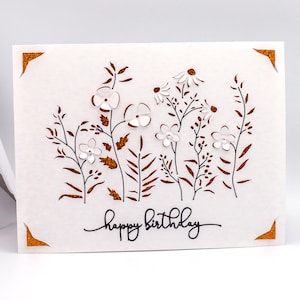 Wildflowers SVG, Happy Birthday Card, Cut file for Cricut image 2