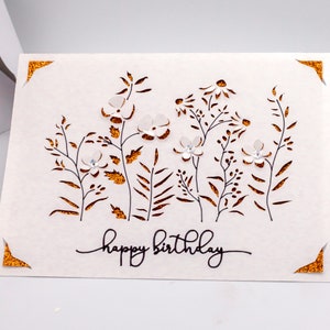 Wildflowers SVG, Happy Birthday Card, Cut file for Cricut image 4