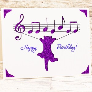 Birthday Card SVG, Musical Cat, Cut File for Cricut image 5