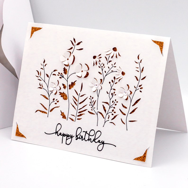 Wildflowers SVG, Happy Birthday Card, Cut file for Cricut image 6